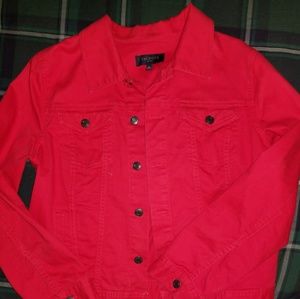 Talbots red denim jacket
